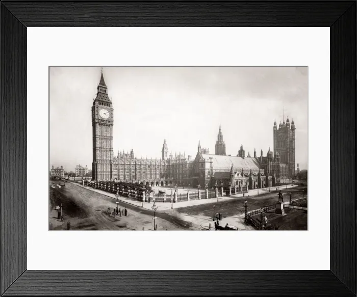 Framed Print : c1880 England view of London Big Ben Parliament Westminster Framed Print : c1880 England view of London Big Ben Parliament Westminster
