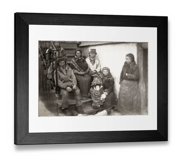 Framed Print : Sami people Lappland, Lapland, family group Framed Print : Sami people Lappland, Lapland, family group