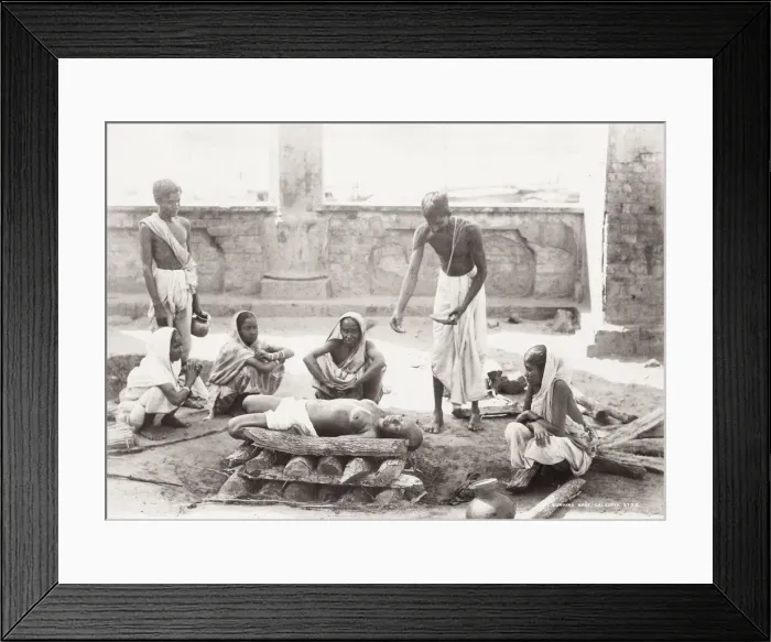 Framed Print : India - women preparing a corpse for cremation, Calcutta Framed Print : India - women preparing a corpse for cremation, Calcutta