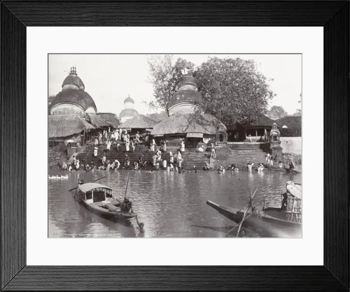 Framed Print : India - bathing at Kali Ghat, Calcutta Framed Print : India - bathing at Kali Ghat, Calcutta