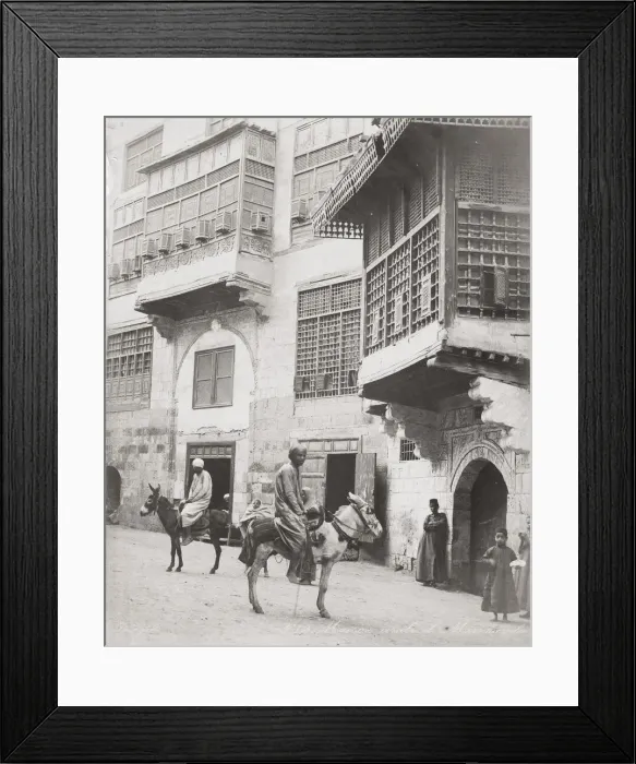 Framed Print : Street in old Cairo, Egypt, man on donkey Framed Print : Street in old Cairo, Egypt, man on donkey