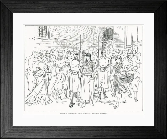 Framed Print : Arrest of one of the Illustrated London Newss special artists, Melton Prior Framed Print : Arrest of one of the Illustrated London Newss special artists, Melton Prior