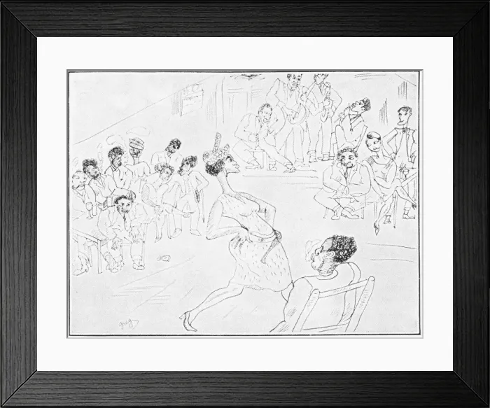 Framed Print : A sketch of the Bal Negre, Montparnasse, Paris, 1930 Framed Print : A sketch of the Bal Negre, Montparnasse, Paris, 1930