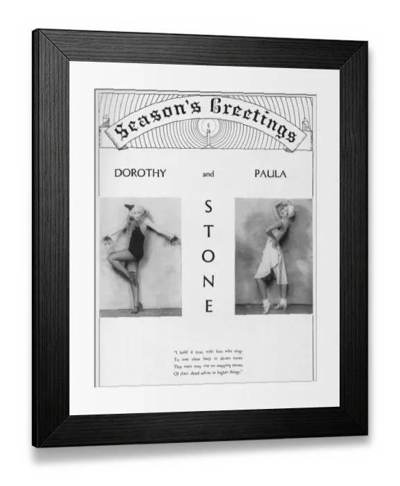 Framed Print : Portraits of the dancers Dorothy and Paula Stone, 1931