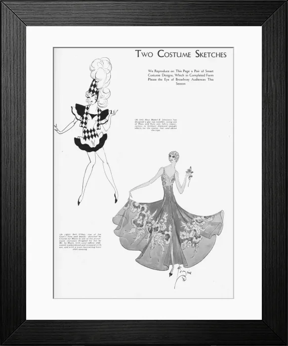 Framed Print : Two costumes sketches by Mabel E. Johnston Framed Print : Two costumes sketches by Mabel E. Johnston
