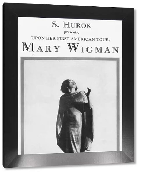 Advert for Mary Wigman, on her first American