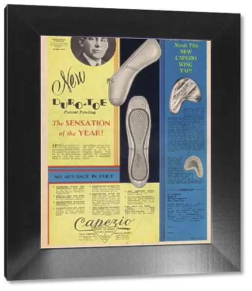 Advert for the new Capezio wing tap shoe and Durotoe shoe