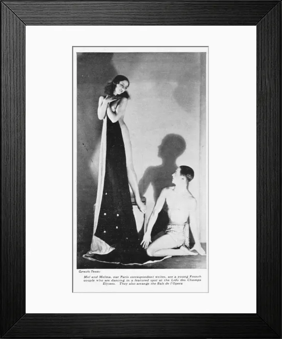 Framed Print : The French dancing team of Mel and Melma appearing Framed Print : The French dancing team of Mel and Melma appearing