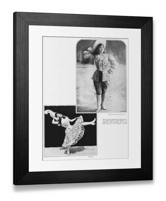 Framed Print : Two poses of Anna Held taken in Paris before she Framed Print : Two poses of Anna Held taken in Paris before she