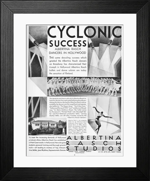 Framed Print : Advert for Albertina Rasch Studios and her dancers Framed Print : Advert for Albertina Rasch Studios and her dancers