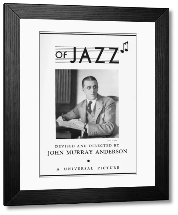 Framed Print : Advert for Johm Murray Anderson who devised Framed Print : Advert for Johm Murray Anderson who devised