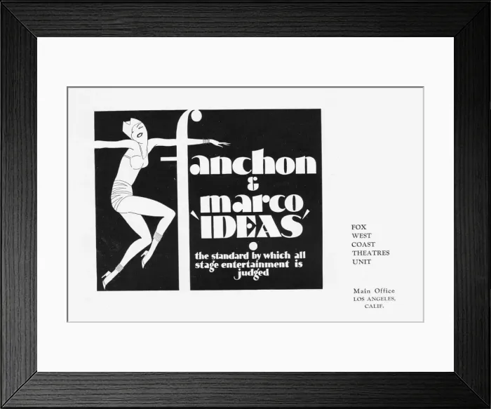 Framed Print : Advert for Fanchon and Marcos Ideas stage presentations Framed Print : Advert for Fanchon and Marcos Ideas stage presentations