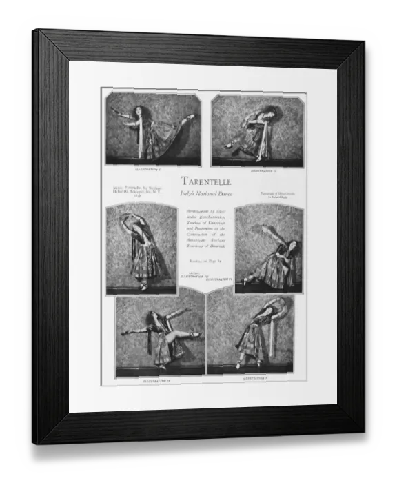 Framed Print : Illustrations of the Tarantelle - Italys National Framed Print : Illustrations of the Tarantelle - Italys National