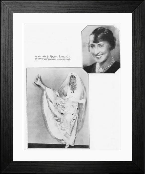 Framed Print : Two photographs of Charlotte Greenwood, including Framed Print : Two photographs of Charlotte Greenwood, including