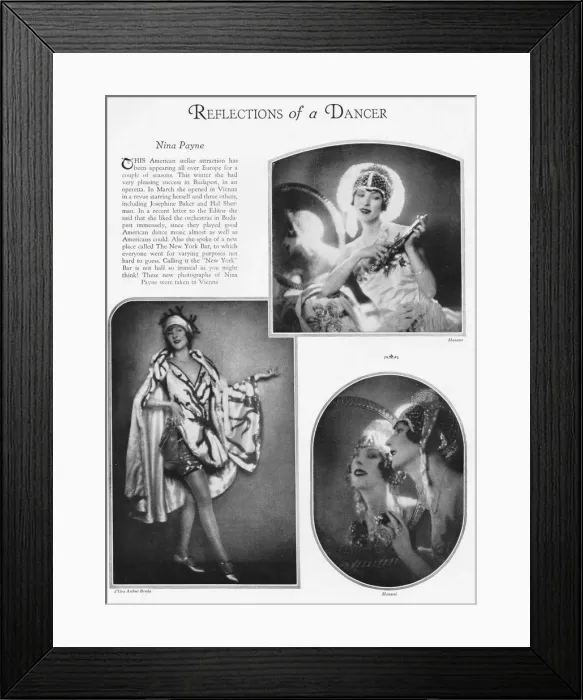 Framed Print : Three photographs of the American dancer Nina Framed Print : Three photographs of the American dancer Nina