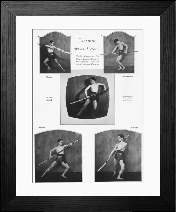 Framed Print : The Japanese Spear Dance by Yeichi Nimura - based Framed Print : The Japanese Spear Dance by Yeichi Nimura - based