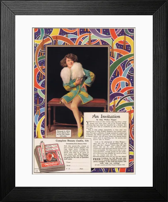 Framed Print : Advert for a complete beauty kit from Edna Wallace Hooper Framed Print : Advert for a complete beauty kit from Edna Wallace Hooper