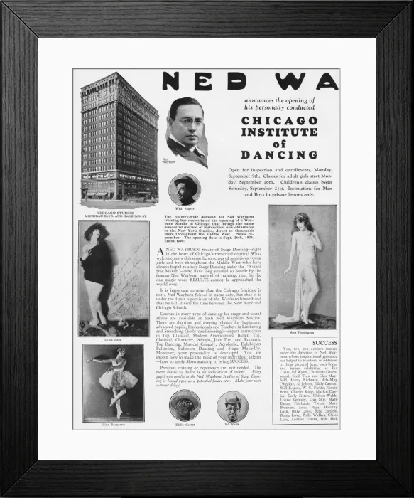 Framed Print : Advert for New Wayburns Institute of Dancing Framed Print : Advert for New Wayburns Institute of Dancing