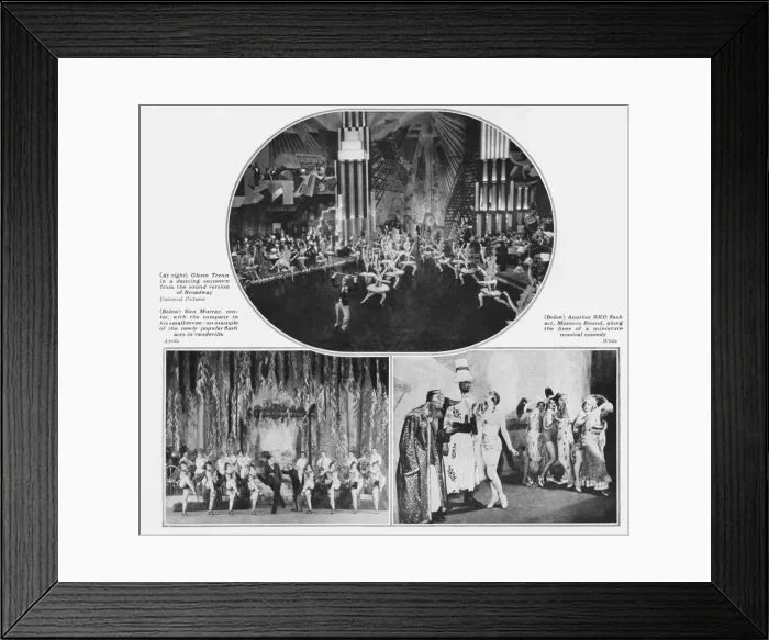 Framed Print : Three dancing scenes - one from a Universal Movie Framed Print : Three dancing scenes - one from a Universal Movie