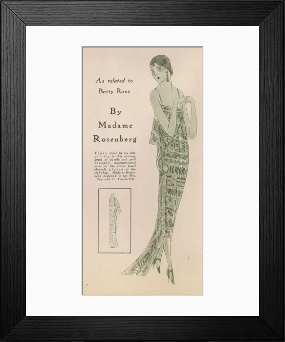 Framed Print : A sketch of an evening gown from the New York Framed Print : A sketch of an evening gown from the New York