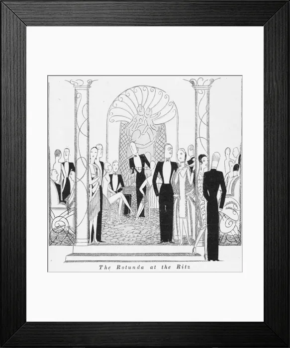 Framed Print : Sketch by Fish showing the Rotunda at the Ritz, London, 1926 Framed Print : Sketch by Fish showing the Rotunda at the Ritz, London, 1926