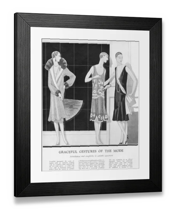 Framed Print : Three sumptuous oufits described as Graceful Gestures Framed Print : Three sumptuous oufits described as Graceful Gestures