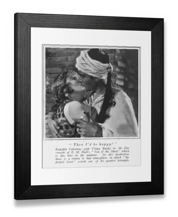 Framed Print : Rudolph Valentino and Vilma Banky in the film Framed Print : Rudolph Valentino and Vilma Banky in the film