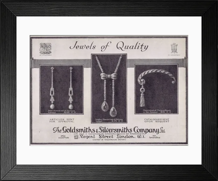 Framed Print : Advert for Jewels of Quality from The Goldsmith Framed Print : Advert for Jewels of Quality from The Goldsmith