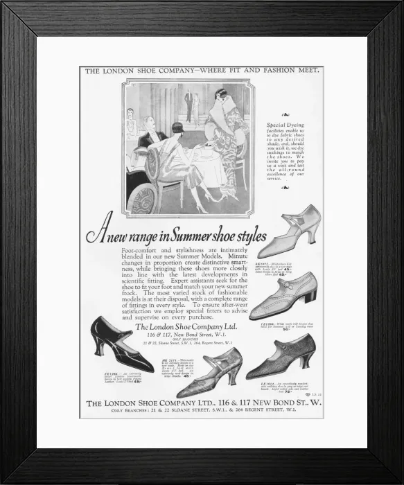 Framed Print : Advert for a new range of summer shoe styles Framed Print : Advert for a new range of summer shoe styles