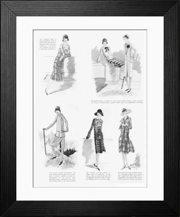 Framed Print : A series of summer outfits from Paris, 1926 Framed Print : A series of summer outfits from Paris, 1926