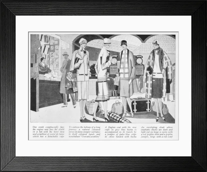 Framed Print : Travelling feminine fashions for a trip to Scotland, 1926 Framed Print : Travelling feminine fashions for a trip to Scotland, 1926