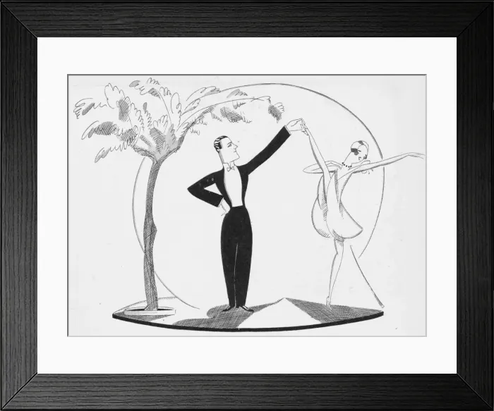 Framed Print : A sketch by Fish of the ballroom dancing stars Framed Print : A sketch by Fish of the ballroom dancing stars