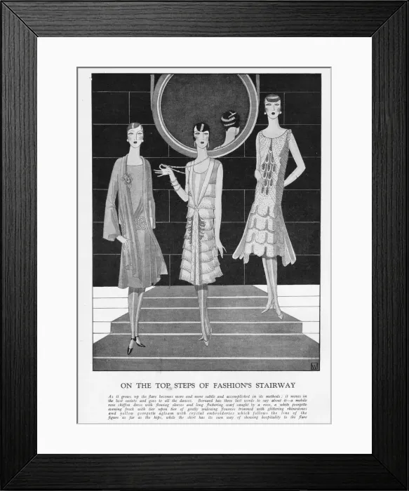 Framed Print : Three gowns from the Parisian couturier Bernard Framed Print : Three gowns from the Parisian couturier Bernard