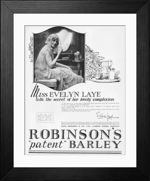 Framed Print : Advert for Robinsons Barley water, 1926 featuring Framed Print : Advert for Robinsons Barley water, 1926 featuring