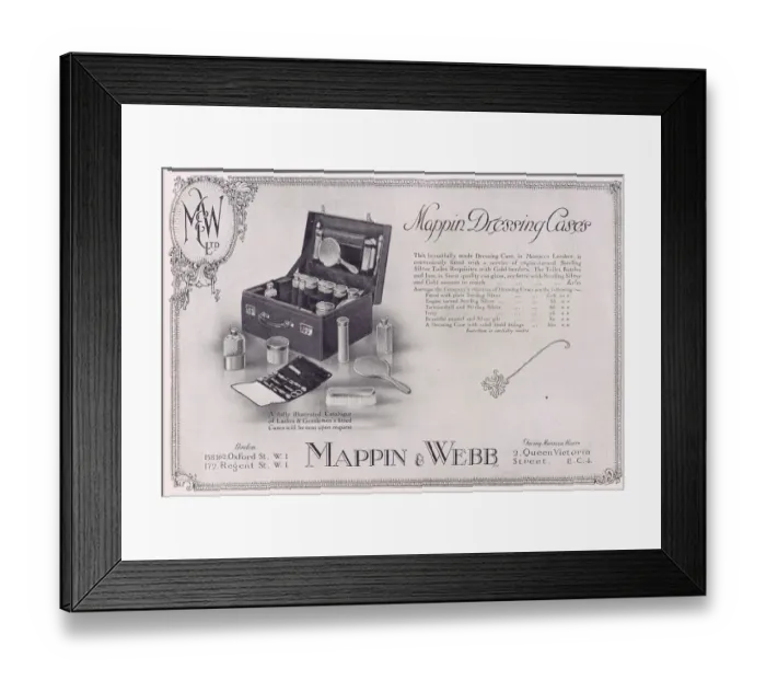 Framed Print : Advert for Mappin and Webbs dressing case, 1926 Framed Print : Advert for Mappin and Webbs dressing case, 1926