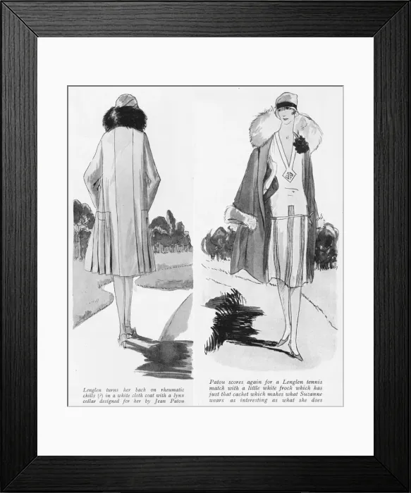 Framed Print : Two outfits from Patou for Suzanne Lenglen, Paris, 1926 Framed Print : Two outfits from Patou for Suzanne Lenglen, Paris, 1926