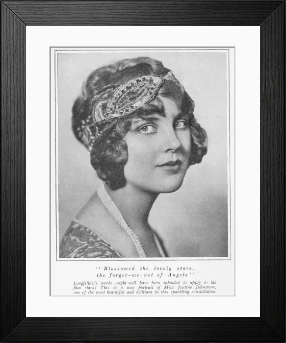 Framed Print : A portrait of the film star Justine Johnstone, 1926 Framed Print : A portrait of the film star Justine Johnstone, 1926