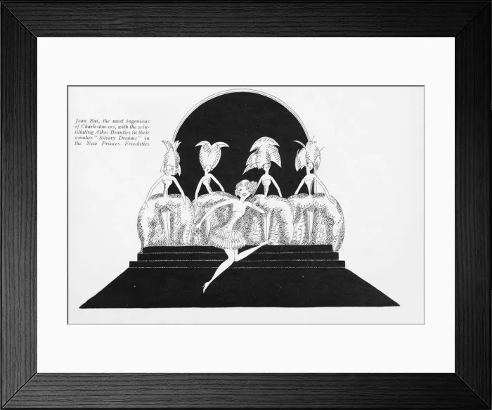 Framed Print : Sketch by Fish of Jean Rai and chorus in Silvery Framed Print : Sketch by Fish of Jean Rai and chorus in Silvery