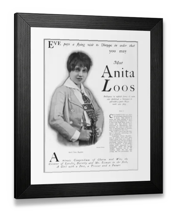 Framed Print : Portrait of Anita Loos, 1926 Framed Print : Portrait of Anita Loos, 1926