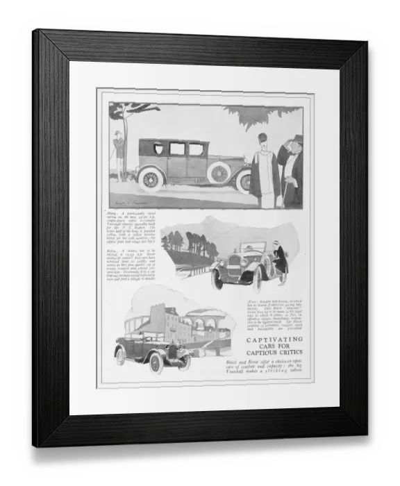 Framed Print : A feature on Captivating Cars, 1926 Framed Print : A feature on Captivating Cars, 1926