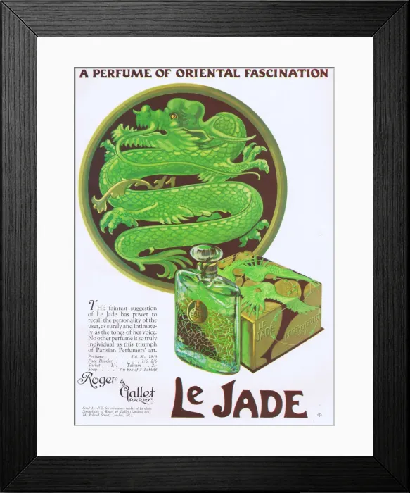 Framed Print : Advert for Le Jade perfume from Roger and Gallet, Paris Framed Print : Advert for Le Jade perfume from Roger and Gallet, Paris