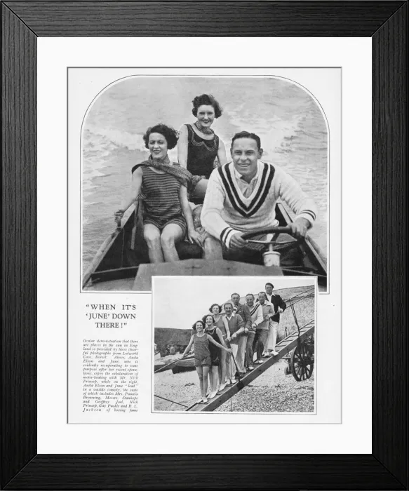 Framed Print : Theatrical stars June and Antia Elson on holiday Framed Print : Theatrical stars June and Antia Elson on holiday