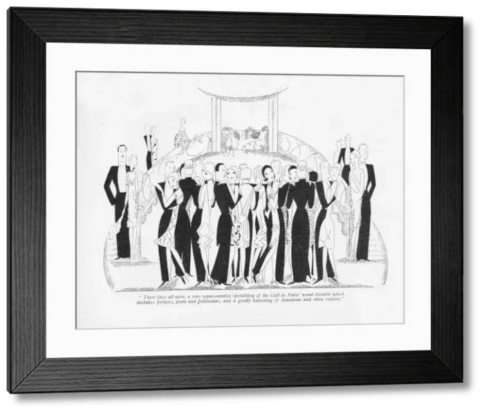 Framed Print : Sketch by Fish of people dancing at the Cafe de Framed Print : Sketch by Fish of people dancing at the Cafe de