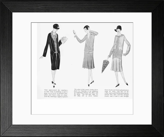 Framed Print : Three new Parisian outfits, 1926 Framed Print : Three new Parisian outfits, 1926