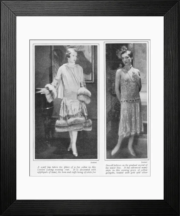 Framed Print : Two gowns from Lucien Lelong and Drecoll, Paris, 1926 Framed Print : Two gowns from Lucien Lelong and Drecoll, Paris, 1926