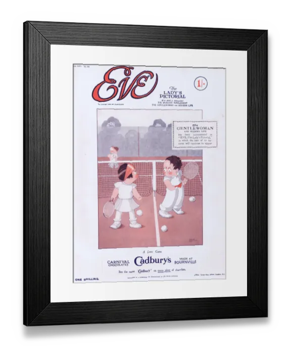 Framed Print : Cover of Eve Magazine 18 August 1926 with a tennis cartoon Framed Print : Cover of Eve Magazine 18 August 1926 with a tennis cartoon