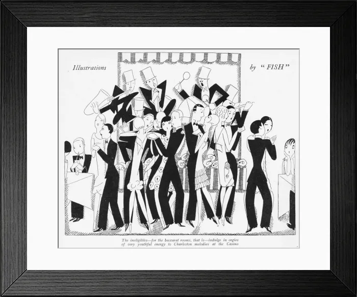 Framed Print : Sketch by Fish of dancing the Charleston Framed Print : Sketch by Fish of dancing the Charleston
