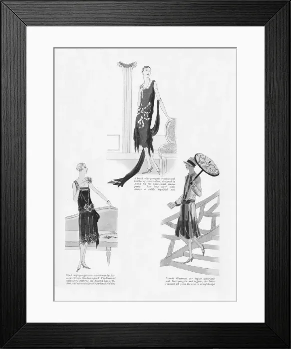 Framed Print : Three gowns from the Parisian couturiers Anna Framed Print : Three gowns from the Parisian couturiers Anna