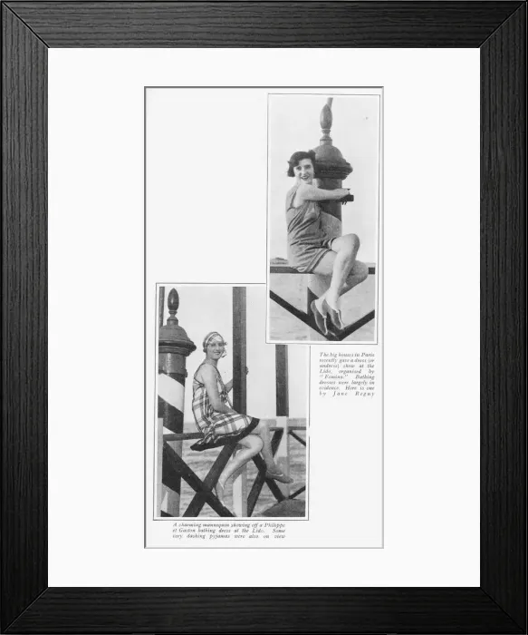 Framed Print : Two bathing suits shown on the Lido, Venice, 1926
