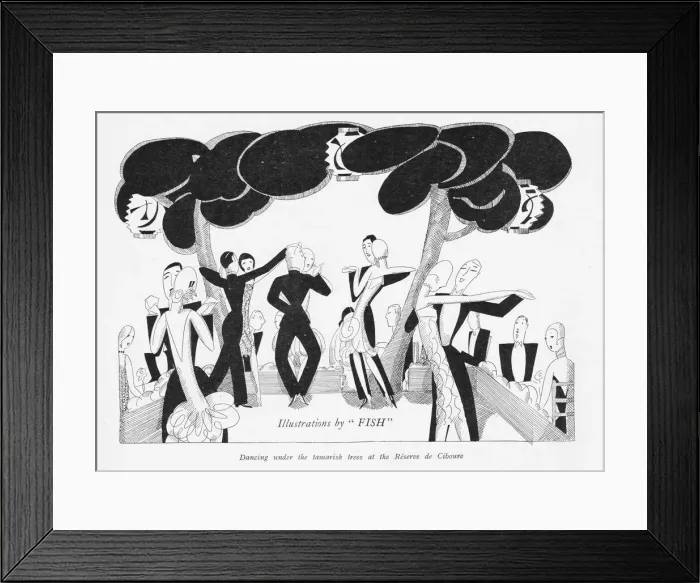 Framed Print : Sketch by Fish of dancing under the tamarisk trees Framed Print : Sketch by Fish of dancing under the tamarisk trees